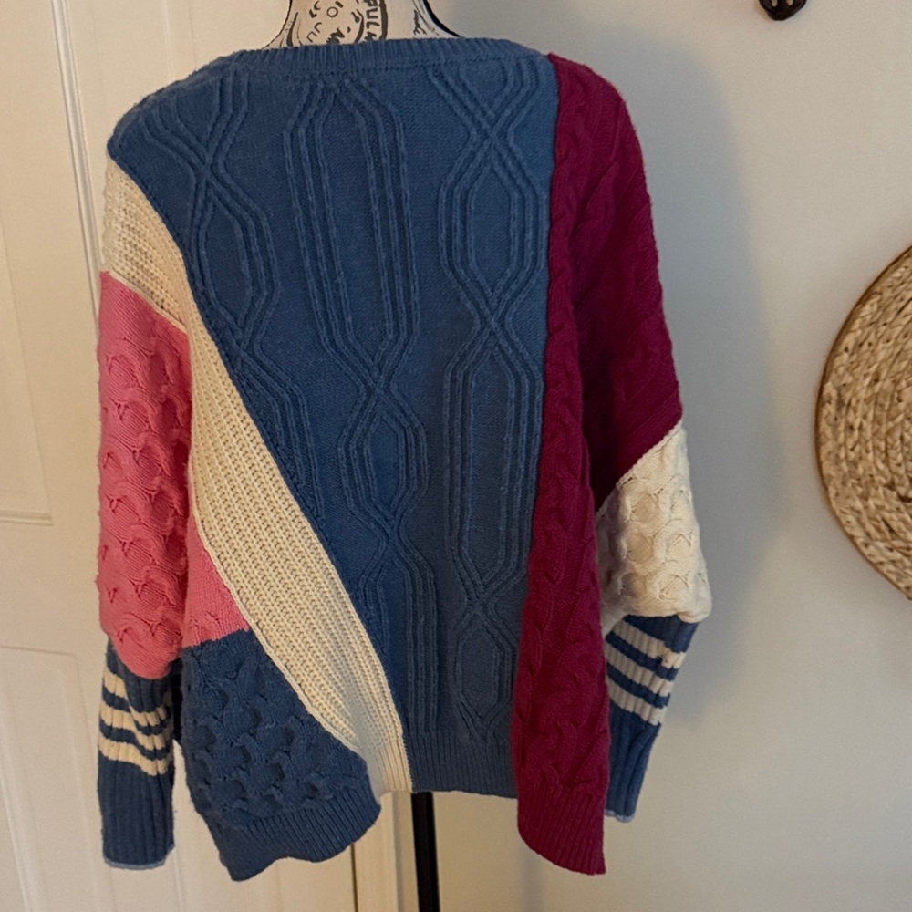 ANTHROPOLOGIE Maeve Color-block Patchwork Women's Sweater - Picture 4 of 6